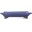 Rechteckige blaue Bonsaischale von Hattori - 126 x 100 x 23 mm