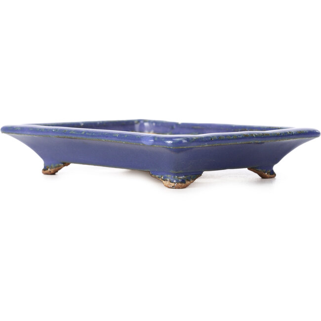 Vaso per bonsai rettangolare blu di Hattori - 126 x 100 x 23 mm