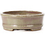 Oval red and beige bonsai pot by Hattori - 128 x 101 x 74 mm