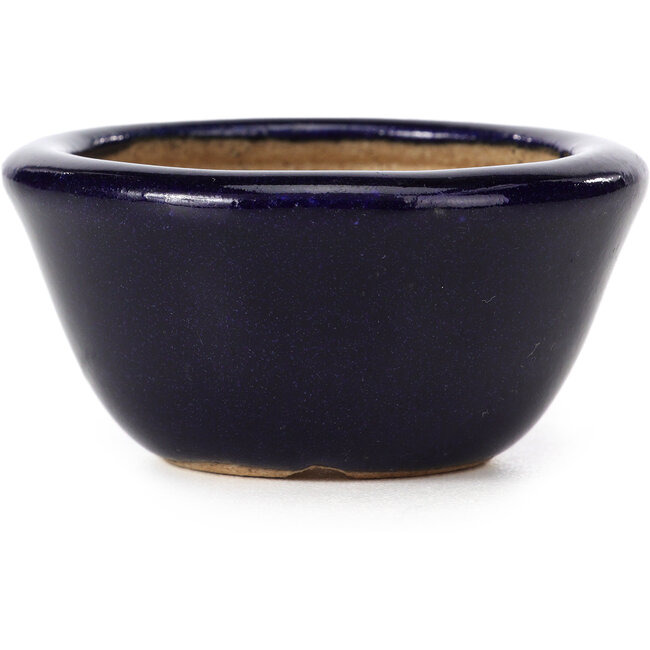 Pot à bonsaï rond bleu par Hattori - 66 x 66 x 33 mm