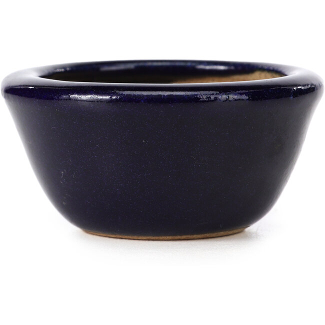 Pot à bonsaï rond bleu par Hattori - 66 x 66 x 33 mm