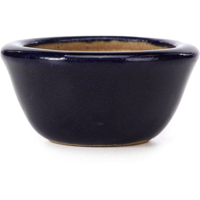 Ronde blauwe bonsaipot van Hattori - 66 x 66 x 33 mm
