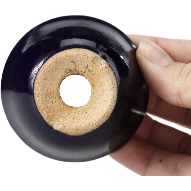 Pot à bonsaï rond bleu par Hattori - 66 x 66 x 33 mm