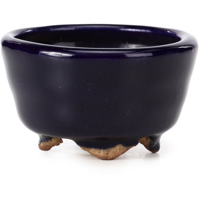 Vaso per bonsai rotondo blu di Hattori - 63 x 63 x 38 mm
