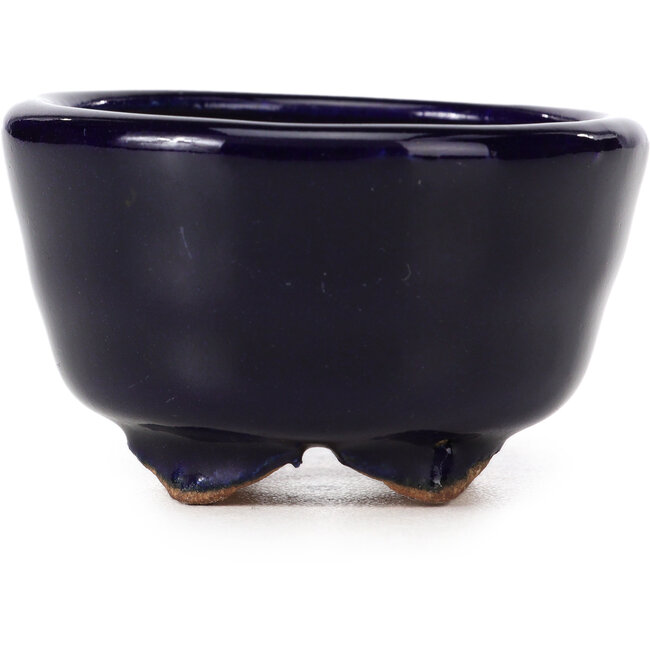 Pot à bonsaï rond bleu par Hattori - 63 x 63 x 38 mm