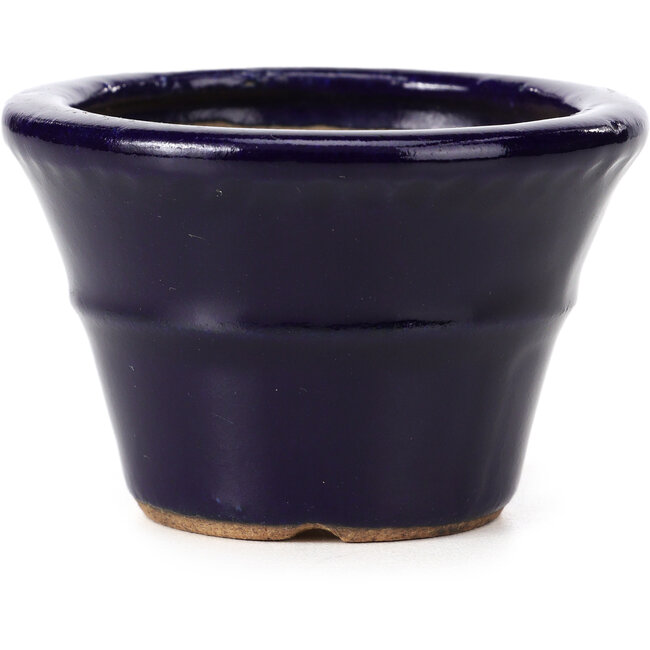 Vaso per bonsai rotondo blu di Hattori - 79 x 79 x 53 mm