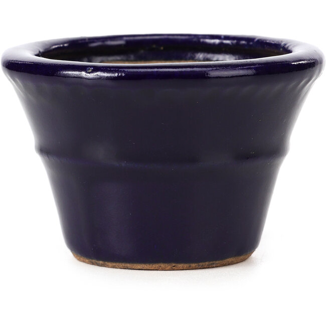 Ronde blauwe bonsaipot van Hattori - 79 x 79 x 53 mm