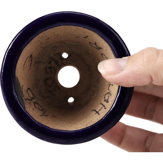 Pot à bonsaï rond bleu par Hattori - 79 x 79 x 53 mm