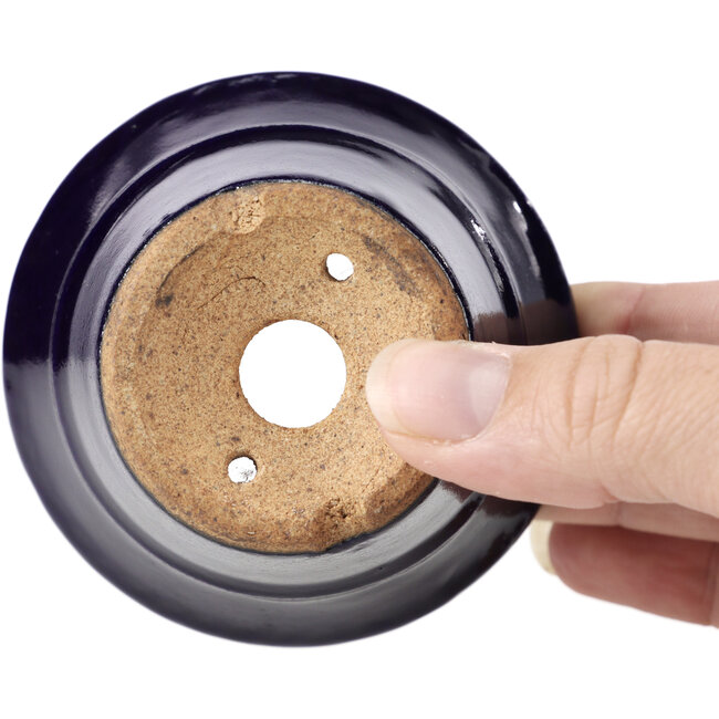 Pot à bonsaï rond bleu par Hattori - 79 x 79 x 53 mm