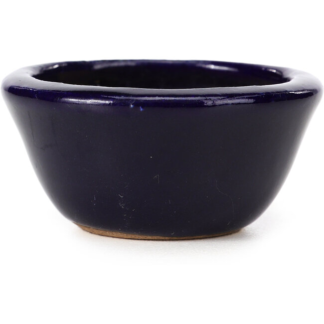 Ronde blauwe bonsaipot van Hattori - 65 x 65 x 31 mm