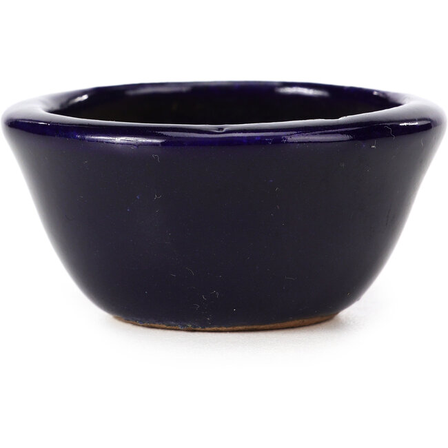 Vaso per bonsai rotondo blu di Hattori - 65 x 65 x 31 mm