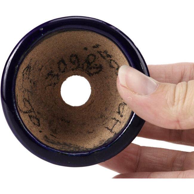 Pot à bonsaï rond bleu par Hattori - 65 x 65 x 31 mm