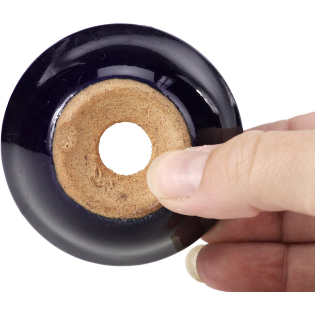 Ronde blauwe bonsaipot van Hattori - 65 x 65 x 31 mm