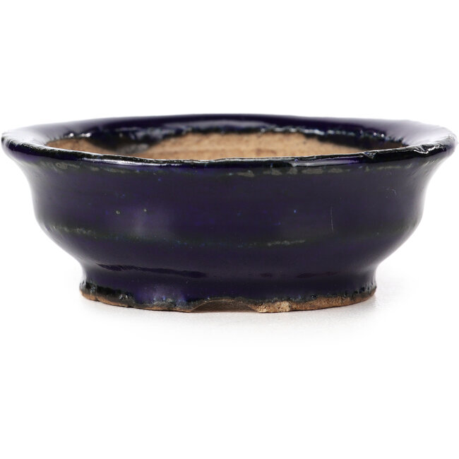 Pot à bonsaï rond bleu par Hattori - 73 x 73 x 27 mm