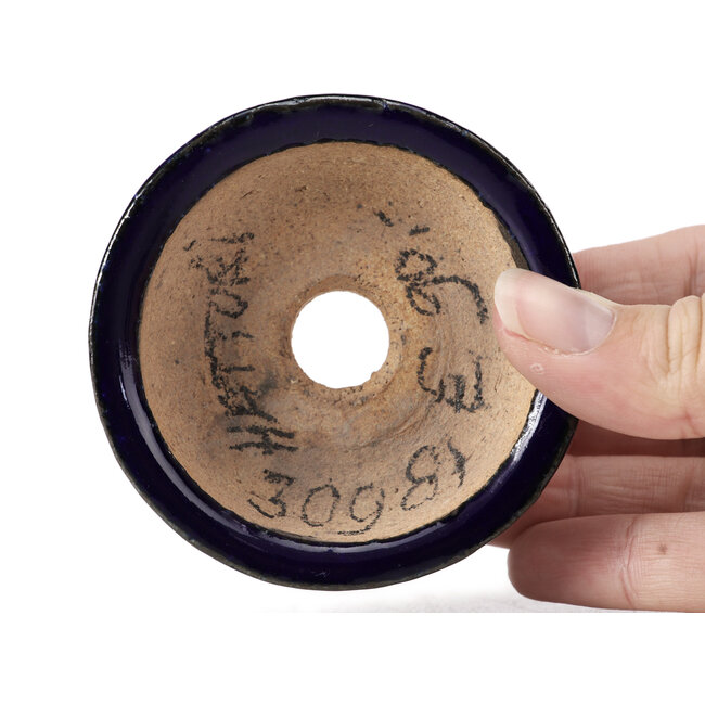 Pot à bonsaï rond bleu par Hattori - 73 x 73 x 27 mm
