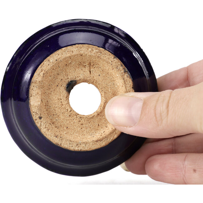 Pot à bonsaï rond bleu par Hattori - 73 x 73 x 27 mm