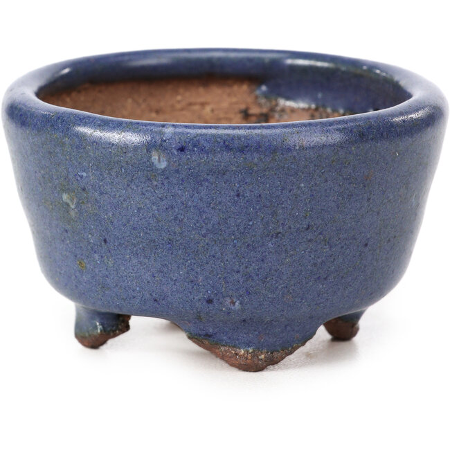 Maceta de bonsái redonda azul de Hattori - 64 x 64 x 37 mm