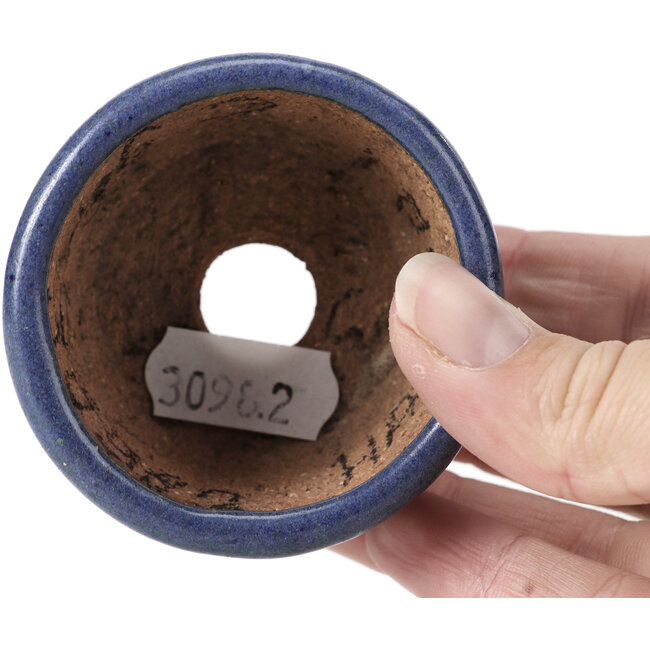 Pot à bonsaï rond bleu par Hattori - 64 x 64 x 37 mm