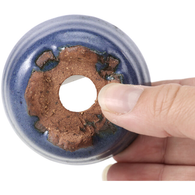 Maceta de bonsái redonda azul de Hattori - 64 x 64 x 37 mm