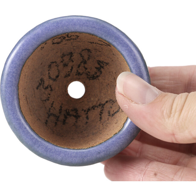 Pot à bonsaï rond bleu par Hattori - 62 x 62 x 32 mm