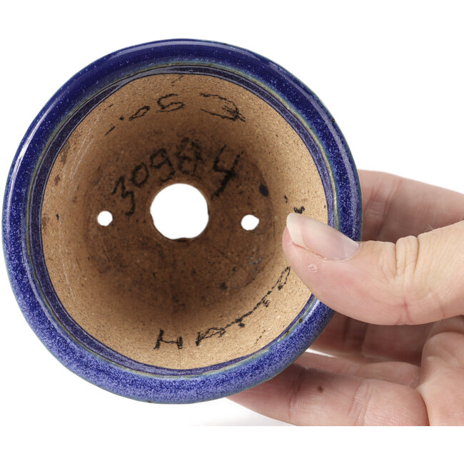 Pot à bonsaï rond bleu par Hattori - 85 x 85 x 56 mm
