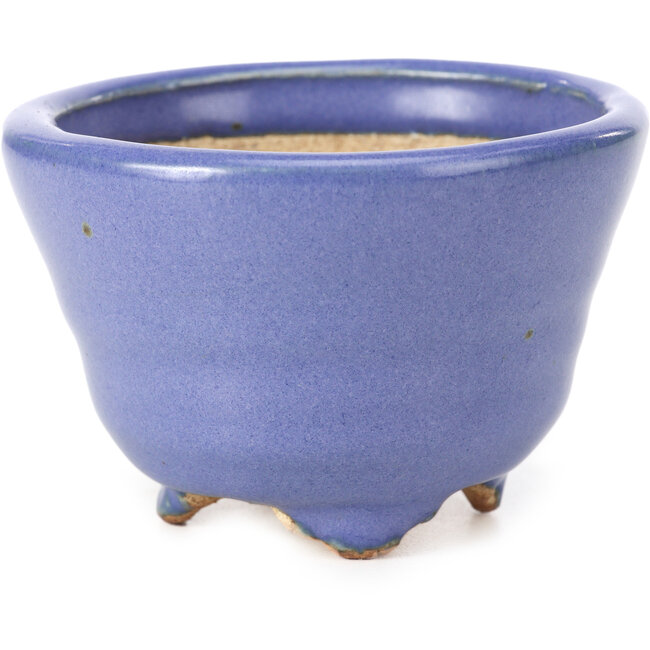 Pot à bonsaï rond bleu par Hattori - 85 x 85 x 58 mm