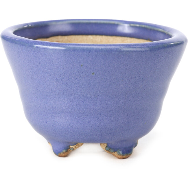 Maceta de bonsái redonda azul de Hattori - 85 x 85 x 58 mm