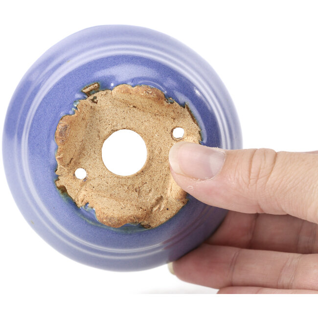 Maceta de bonsái redonda azul de Hattori - 85 x 85 x 58 mm