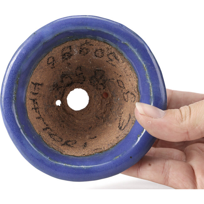 Pot à bonsaï rond bleu par Hattori - 99 x 99 x 42 mm