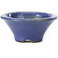 Round blue bonsai pot by Hattori - 98 x 98 x 45 mm