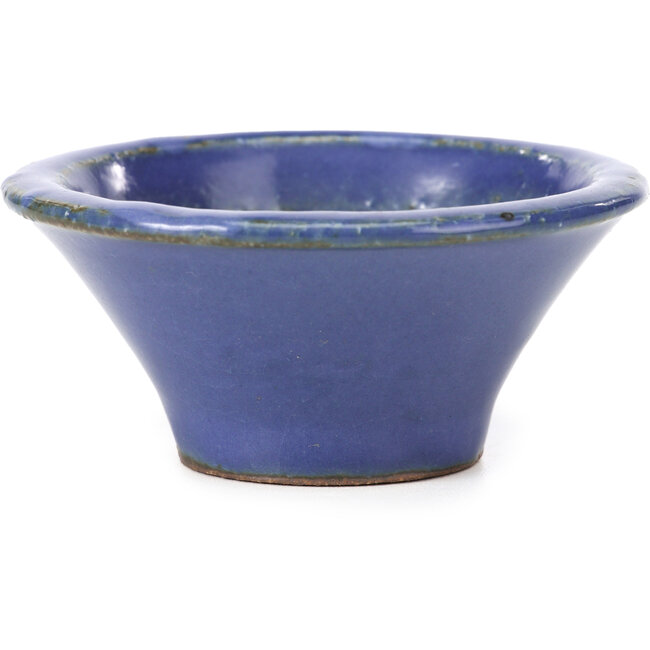 Pot à bonsaï rond bleu par Hattori - 98 x 98 x 45 mm