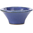 Round blue bonsai pot by Hattori - 98 x 98 x 45 mm