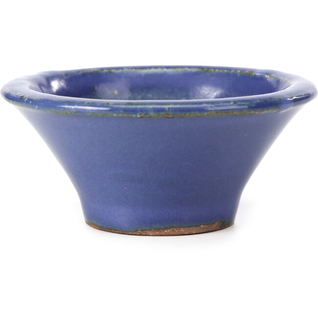 Vaso per bonsai rotondo blu di Hattori - 98 x 98 x 45 mm