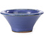 Round blue bonsai pot by Hattori - 98 x 98 x 45 mm