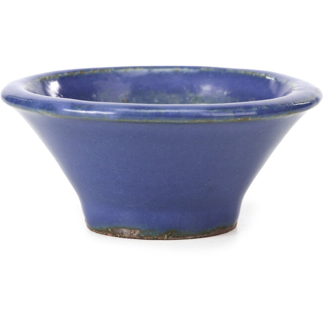 Vaso per bonsai rotondo blu di Hattori - 98 x 98 x 48 mm