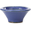 Round blue bonsai pot by Hattori - 98 x 98 x 48 mm