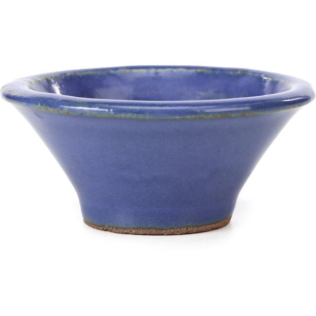 Pot à bonsaï rond bleu par Hattori - 98 x 98 x 48 mm