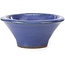 Round blue bonsai pot by Hattori - 98 x 98 x 48 mm