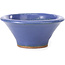 Round blue bonsai pot by Hattori - 98 x 98 x 45 mm