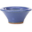 Round blue bonsai pot by Hattori - 98 x 98 x 45 mm