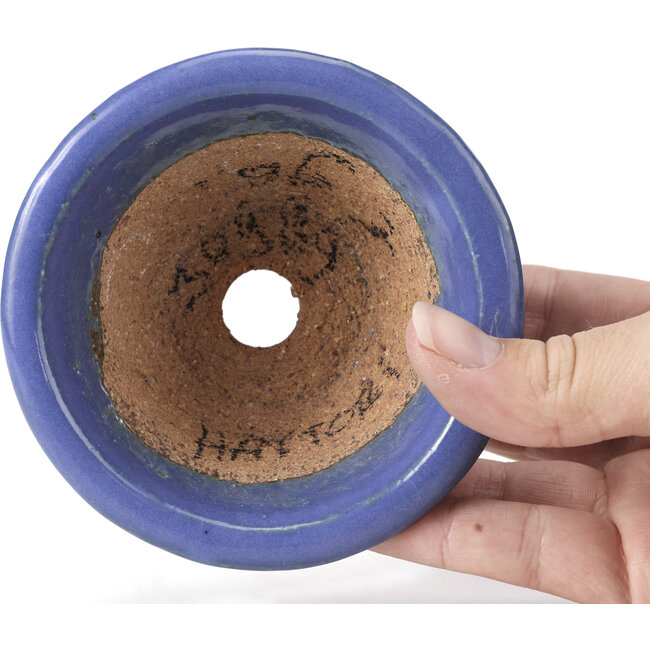 Maceta de bonsái redonda azul de Hattori - 98 x 98 x 45 mm