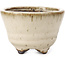 Vaso per bonsai rotondo beige di Hattori - 85 x 85 x 60 mm