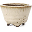 Round beige bonsai pot by Hattori - 85 x 85 x 60 mm