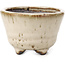 Vaso per bonsai rotondo beige di Hattori - 85 x 85 x 60 mm