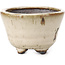 Round beige bonsai pot by Hattori - 85 x 85 x 60 mm