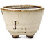 Round beige bonsai pot by Hattori - 85 x 85 x 60 mm