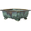 Pot à bonsaï rectangulaire bleu par Fuka - 152 x 136 x 60 mm