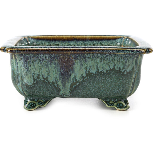 Pot à bonsaï rectangulaire bleu par Fuka - 152 x 136 x 60 mm