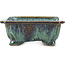 Rectangular blue bonsai pot by Fuka - 111 x 101 x 47 mm