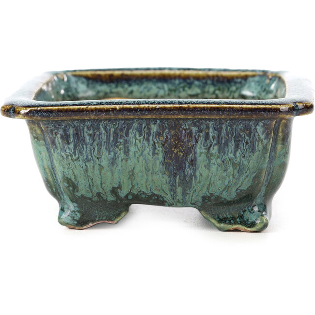 Rechthoekige blauwe bonsaipot van Fuka - 111 x 101 x 47 mm